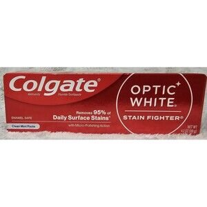 Colgate Optic White Stain Fighter Whitening Toothpaste, Clean Mint, 4.2 Oz Tube